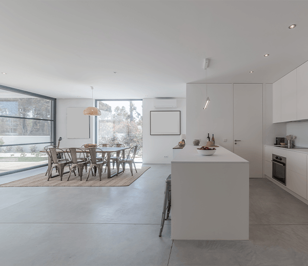 Kitchen view inside modern villa