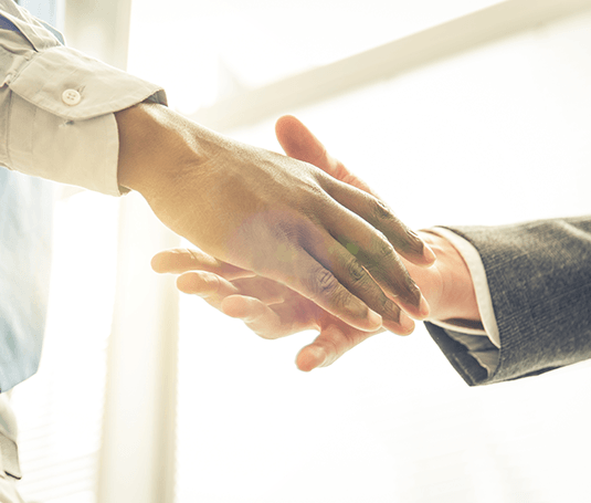 Two people shaking hands