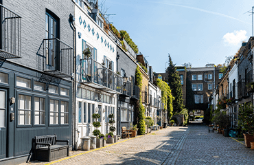 A photo of homes on a street